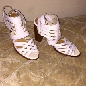 Topshop white leather sandals